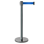 Имидж-стойка BarrierBelt® 01 с синей вытяжной лентой 2,5 метра