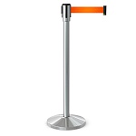 Имидж-стойка BarrierBelt® Lite 04M с оранжевой вытяжной лентой 3 метра