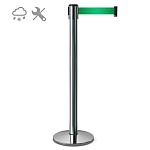 Имидж-стойка BarrierBelt® 51 Easy с зеленой выдвижной лентой 3,2 метра