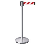 Имидж-стойка BarrierBelt® Lite 04P с красно-белой вытяжной лентой 2,5 метра