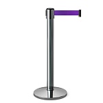 Имидж-стойка BarrierBelt® 07 Premium с фиолетовой лентой 4,5 метра