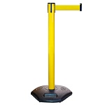 Индустриальная стойка BarrierBelt® Industrial Желтая с желтой вытяжной лентой 2,5 метра