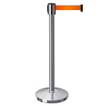 Имидж-стойка BarrierBelt® Lite 04P с оранжевой вытяжной лентой 2,5 метра