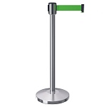 Имидж-стойка BarrierBelt® Lite 04P с зеленой вытяжной лентой 2,5 метра