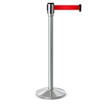 Имидж-стойка BarrierBelt® Lite 04M с красной вытяжной лентой 2,5 метра
