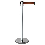 Имидж-стойка BarrierBelt® 01 с коричневой вытяжной лентой 2,5 метра