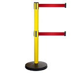 Индустриальная стойка BarrierBelt® 511Y с красными лентами 3,65 метра