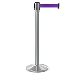 Имидж-стойка BarrierBelt® Lite 04M с фиолетовой вытяжной лентой 3 метра