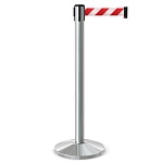Имидж-стойка BarrierBelt® 03 с красно-белой сигнальной лентой 4,5 метра