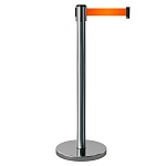 Имидж-стойка BarrierBelt® 01 с оранжевой вытяжной лентой 2,5 метра