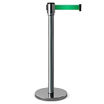 Имидж-стойка BarrierBelt® 07 с зеленой лентой 4,8 метра