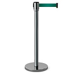 Имидж-стойка BarrierBelt® 07 с темно-зеленой лентой 4,5 метра