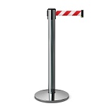 Имидж-стойка BarrierBelt® 07 Premium с красно-белой лентой 4,5 метра