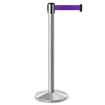 Имидж-стойка BarrierBelt® 03 с фиолетовой вытяжной лентой 2,5 метра