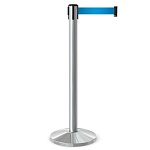 Имидж-стойка BarrierBelt® 03 с голубой вытяжной лентой 3 метра