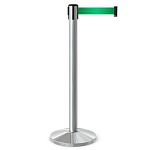 Имидж-стойка BarrierBelt® 03 с зеленой вытяжной лентой 3 метра