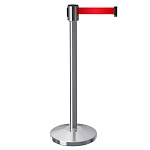 Имидж-стойка BarrierBelt® Lite 04P с красной вытяжной лентой 2,5 метра