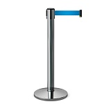 Имидж-стойка BarrierBelt® 07 Premium с голубой лентой 4,5 метра