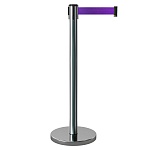 Имидж-стойка BarrierBelt® 01 с фиолетовой вытяжной лентой 2,5 метра