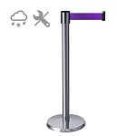 Имидж-стойка BarrierBelt® 581 Professional с фиолетовой вытяжной лентой 3 метра