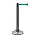 Имидж-стойка BarrierBelt® 07 Premium с темно-зеленой лентой 4,5 метра