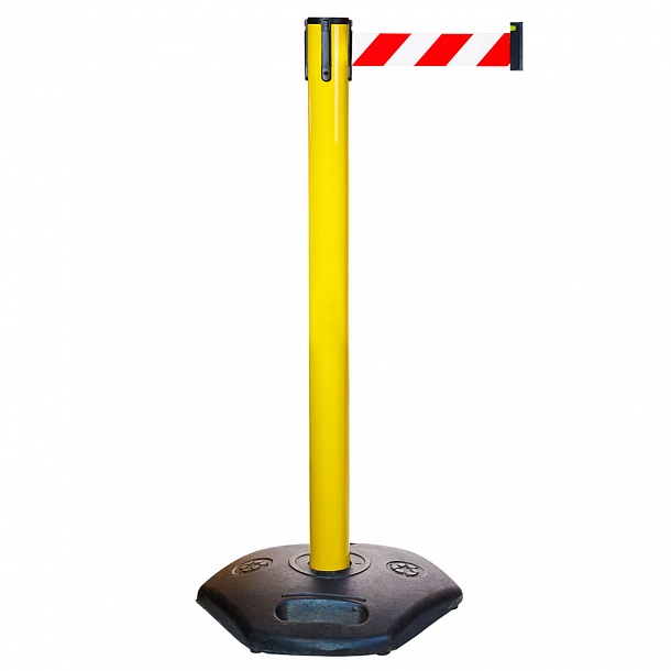 Пластиковая стойка ограждения BarrierBelt® Industrial Желтая