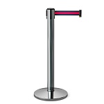 Имидж-стойка BarrierBelt® 07 Premium с красно-черной лентой 4,5 метра