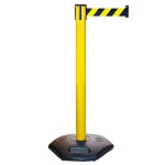 Индустриальная стойка BarrierBelt® Industrial желтая с сигнальной лентой 4,5 метра