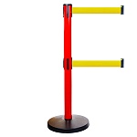 Индустриальная стойка BarrierBelt® 11R с желтыми лентами 3,65 метра