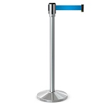 Имидж-стойка BarrierBelt® Lite 04M с голубой вытяжной лентой 2,5 метра