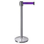 Имидж-стойка BarrierBelt® Lite 04P с фиолетовой вытяжной лентой 2,5 метра